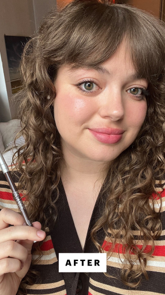 Allure commerce producer Sarah Hoffmann after applying the Urban Decay 247 GlideOn Pencil Eyeliner in Tootsie